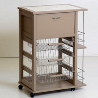 CARRELLO LEGNO C-CAS.-PORTAP+BOTT.BIANCO 